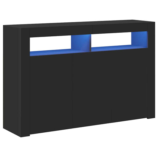 Credenza con Luci LED Nera 115,5x30x75 cm 804338