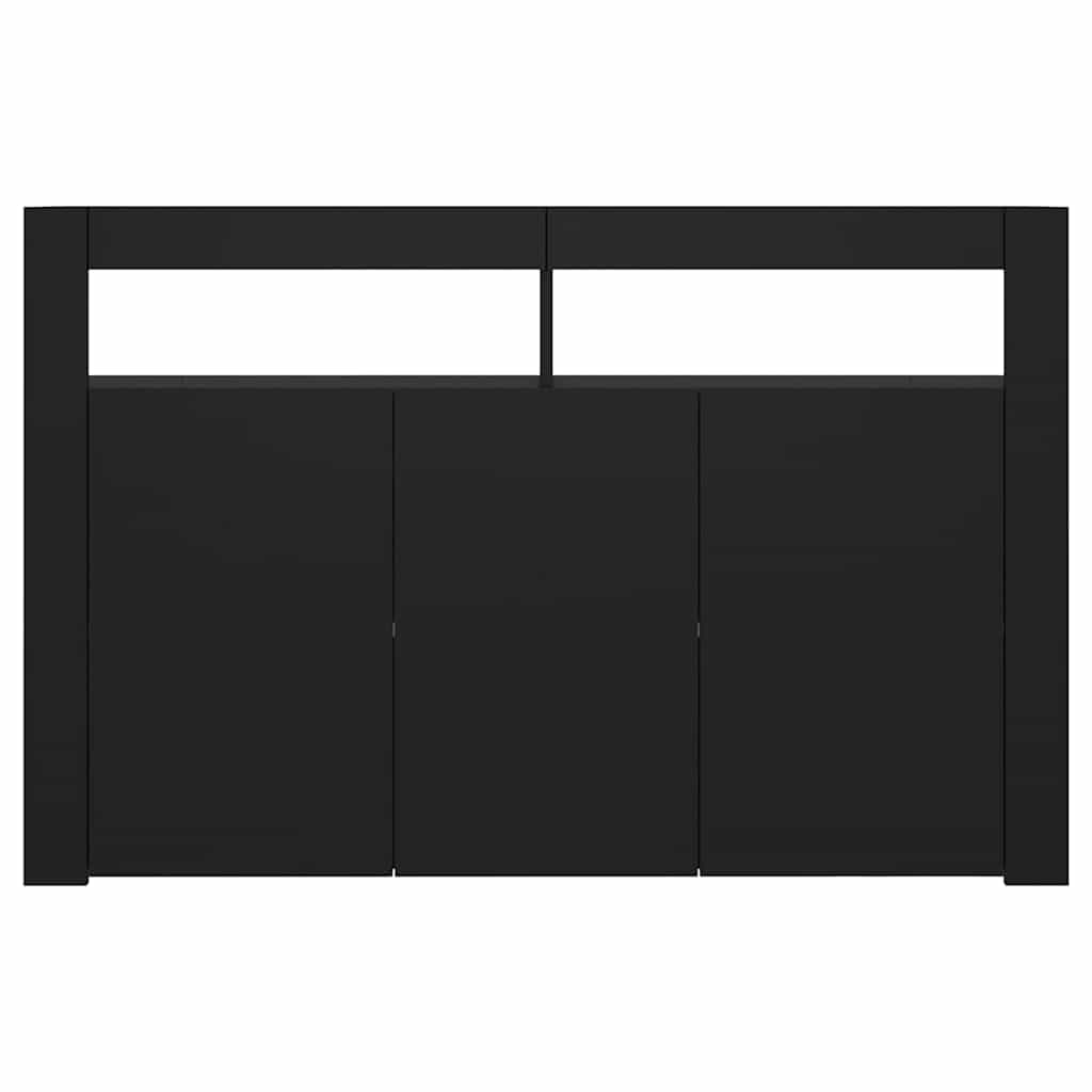 Credenza con Luci LED Nera 115,5x30x75 cm 804338