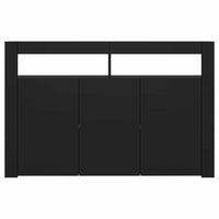 Credenza con Luci LED Nera 115,5x30x75 cm 804338