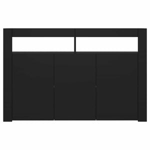 Credenza con Luci LED Nera 115,5x30x75 cm 804338
