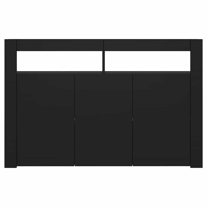 Credenza con Luci LED Nera 115,5x30x75 cm 804338
