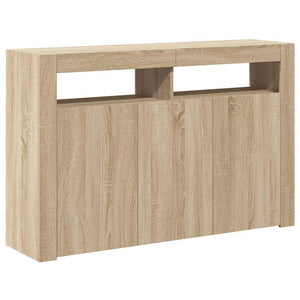 Credenza con Luci LED Rovere Sonoma 115,5x30x75 cm