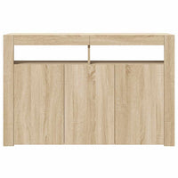 Credenza con Luci LED Rovere Sonoma 115,5x30x75 cm