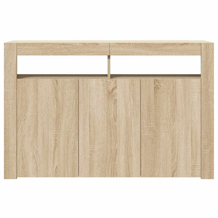 Credenza con Luci LED Rovere Sonoma 115,5x30x75 cm