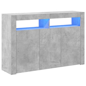 Credenza con Luci LED Grigio Cemento 115,5x30x75 cm 804341