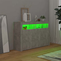 Credenza con Luci LED Grigio Cemento 115,5x30x75 cm 804341