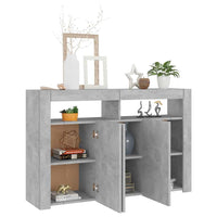 Credenza con Luci LED Grigio Cemento 115,5x30x75 cm 804341