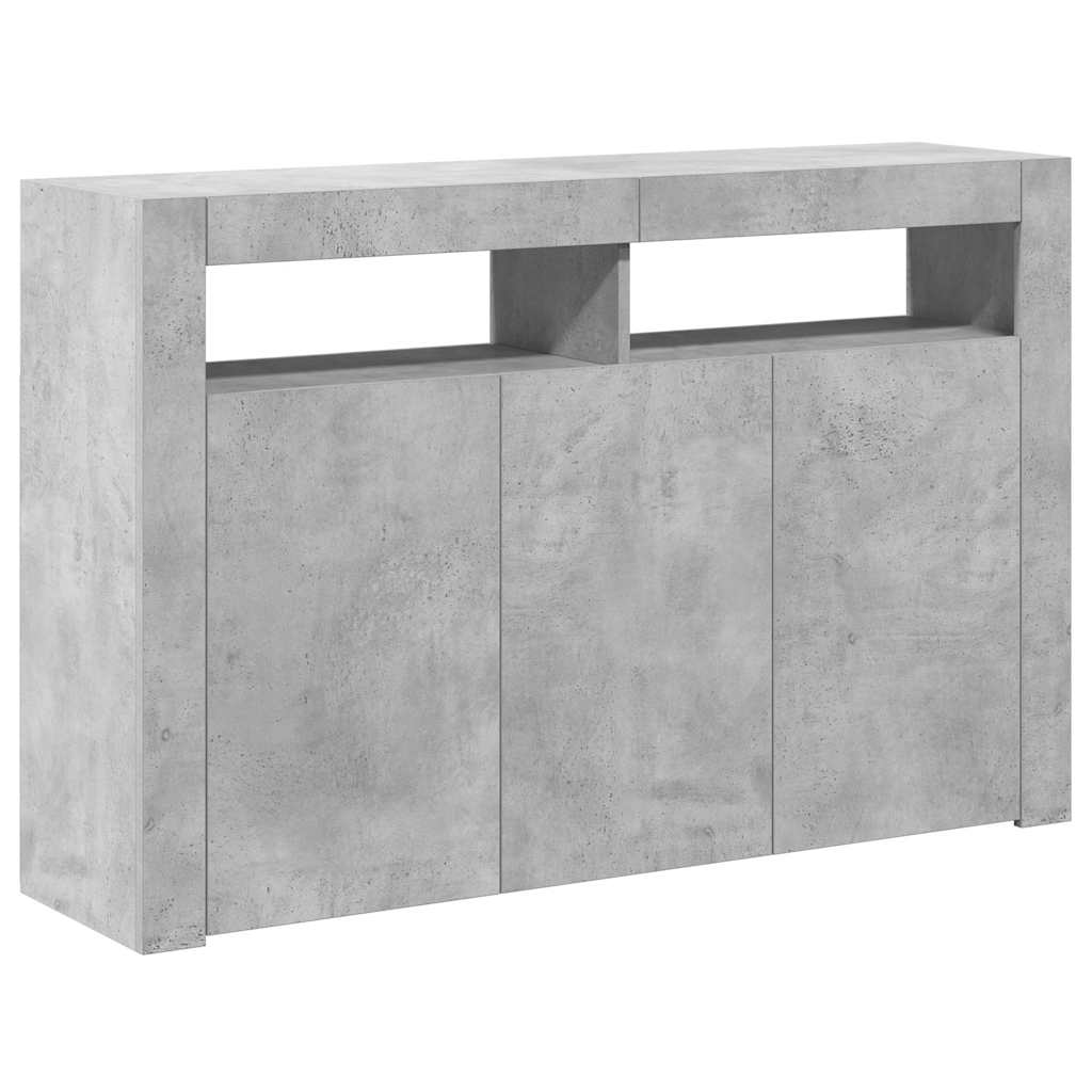 Credenza con Luci LED Grigio Cemento 115,5x30x75 cm cod mxl 13611