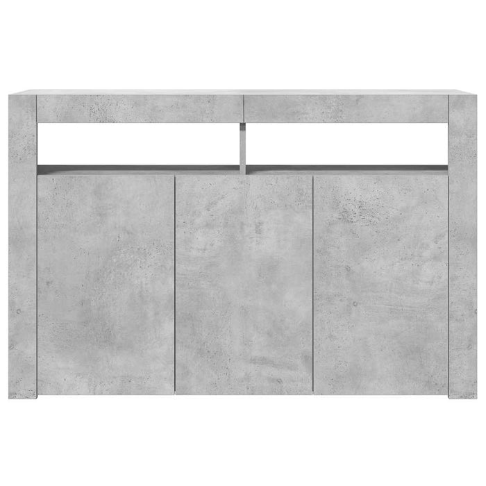 Credenza con Luci LED Grigio Cemento 115,5x30x75 cm 804341