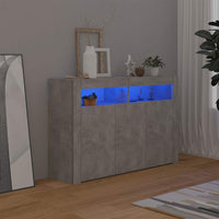 Credenza con Luci LED Grigio Cemento 115,5x30x75 cm 804341