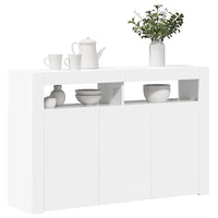 Credenza con Luci LED Bianco Lucido 115,5x30x75 cm 804343