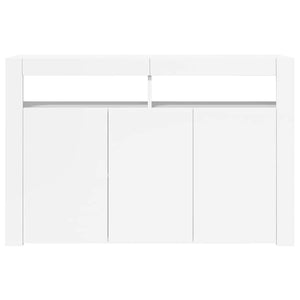 Credenza con Luci LED Bianco Lucido 115,5x30x75 cm 804343