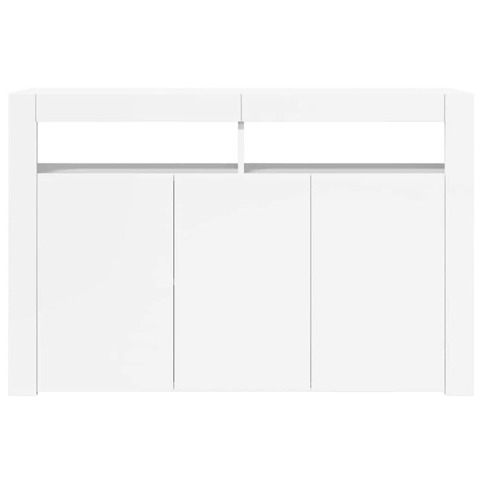 Credenza con Luci LED Bianco Lucido 115,5x30x75 cm 804343