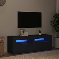Mobile Porta TV con Luci LED Nero 120x35x40 cm 804356