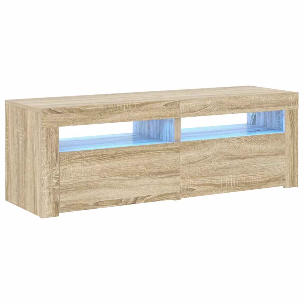 Mobile Porta TV con Luci LED Rovere Sonoma 120x35x40 cm 804358