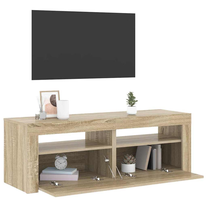 Mobile Porta TV con Luci LED Rovere Sonoma 120x35x40 cm 804358