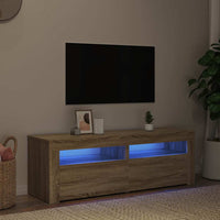 Mobile Porta TV con Luci LED Rovere Sonoma 120x35x40 cm 804358