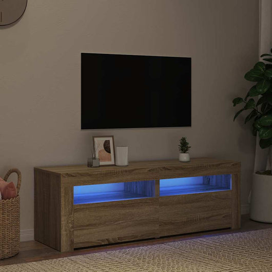 Mobile Porta TV con Luci LED Rovere Sonoma 120x35x40 cm 804358