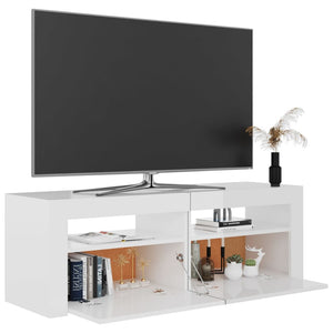 Mobile Porta TV con Luci LED Bianco Lucido 120x35x40 cm cod mxl 53320