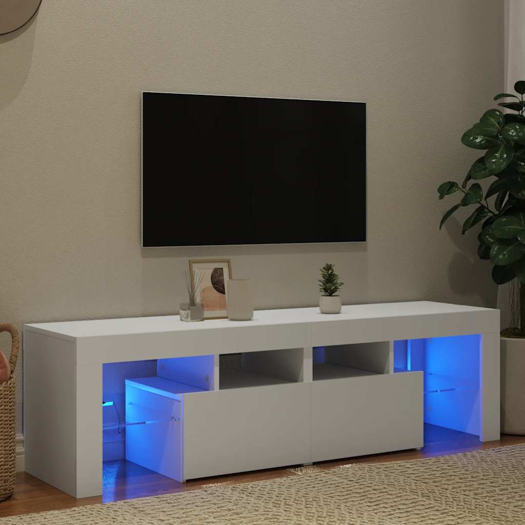 Mobile Porta TV con Luci LED Bianco 140x36,5x40 cm