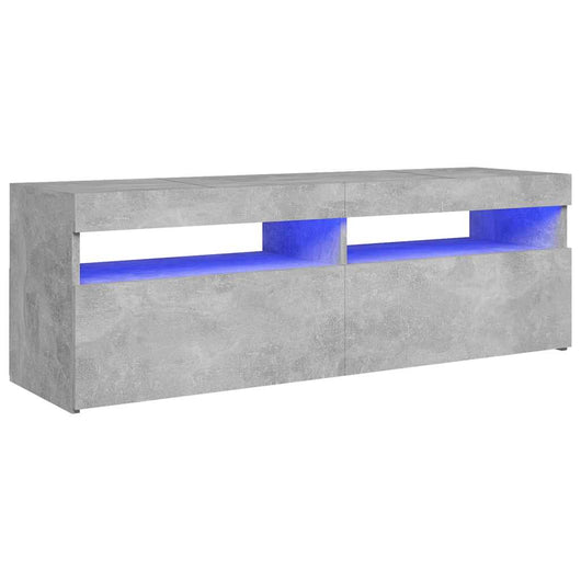 Mobile Porta TV con Luci LED Grigio Cemento 120x35x40 cm 804377