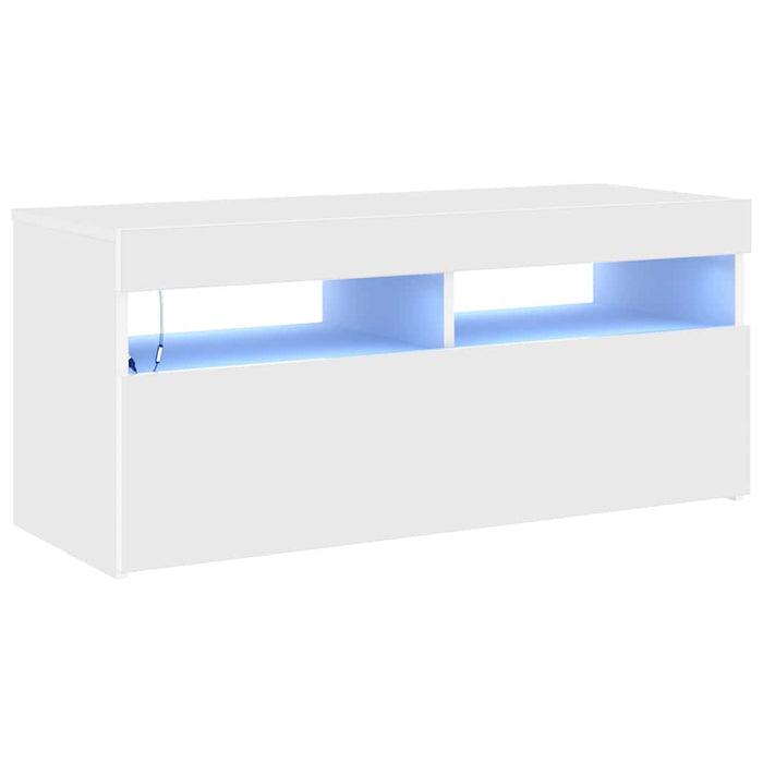 Mobile Porta TV con Luci LED Bianco 90x35x40 cm 804382