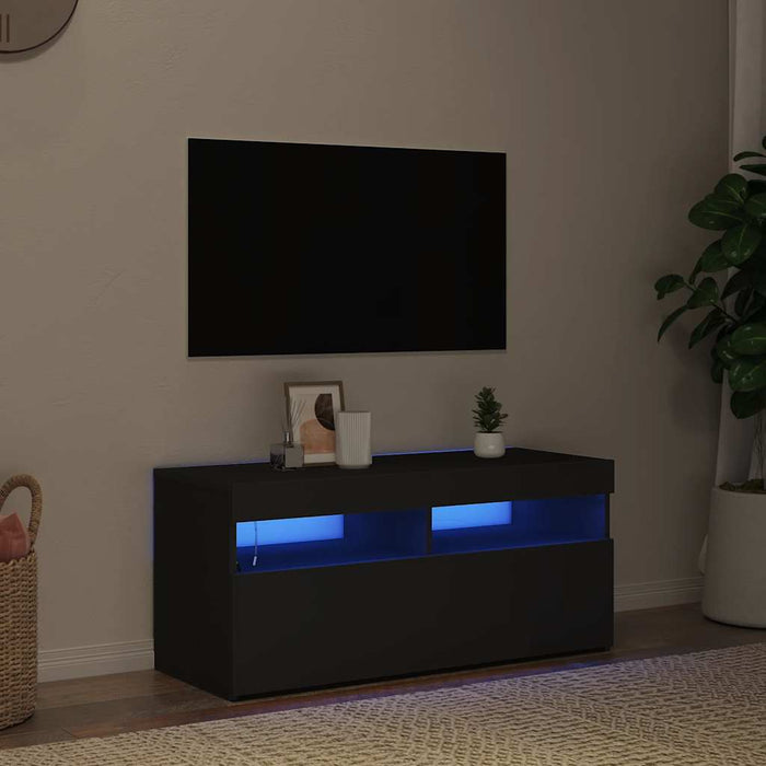 Mobile Porta TV con Luci LED Nero 90x35x40 cm cod mxl 25446