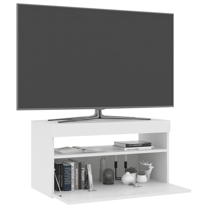 Mobile Porta TV con Luci LED Bianco 75x35x40 cm cod mxl 9140