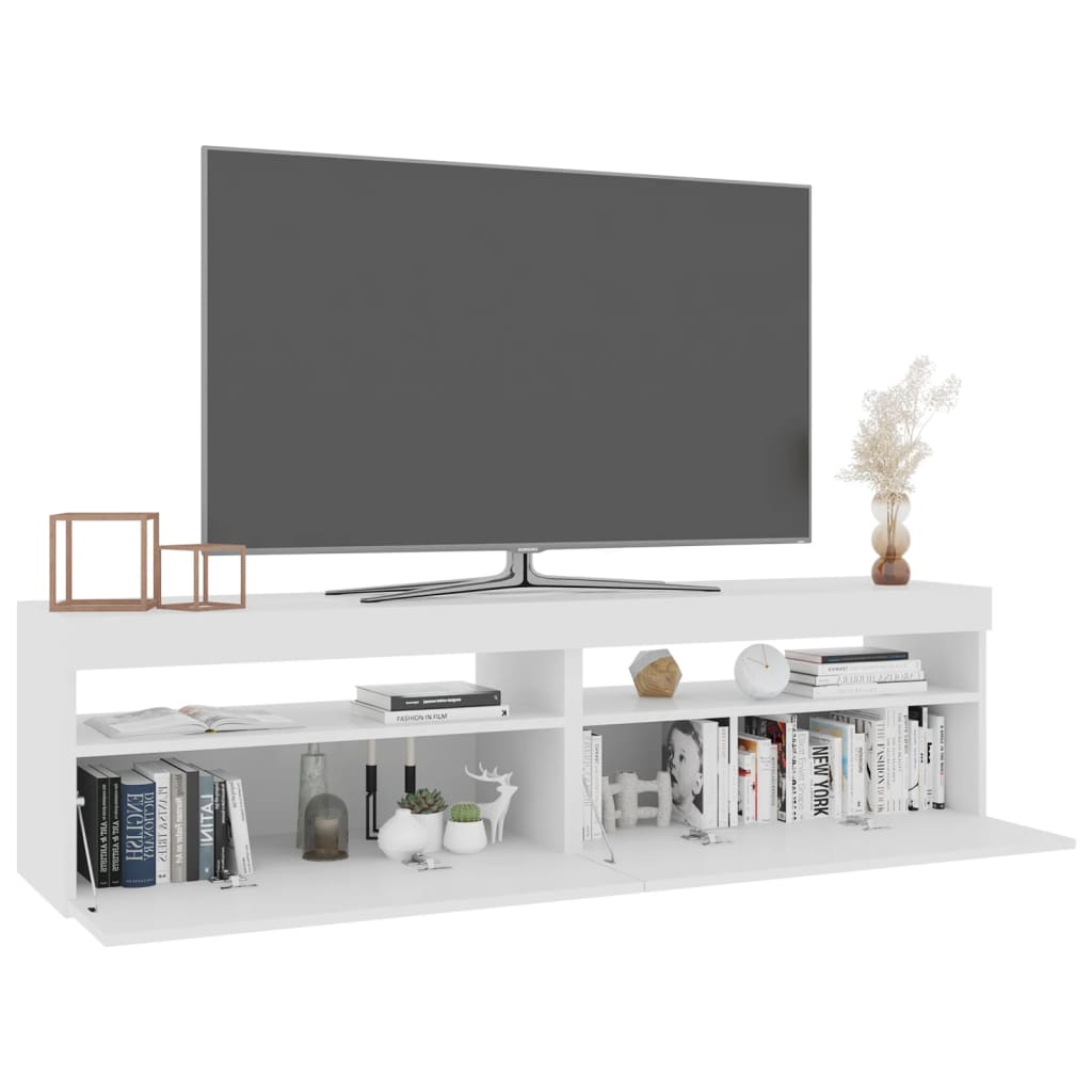 Mobili Porta TV con Luci LED 2 pz Bianco 75x35x40 cm 804392