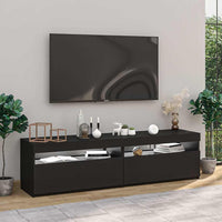 Mobili Porta TV con Luci LED 2 pz Nero 75x35x40 cm 804394
