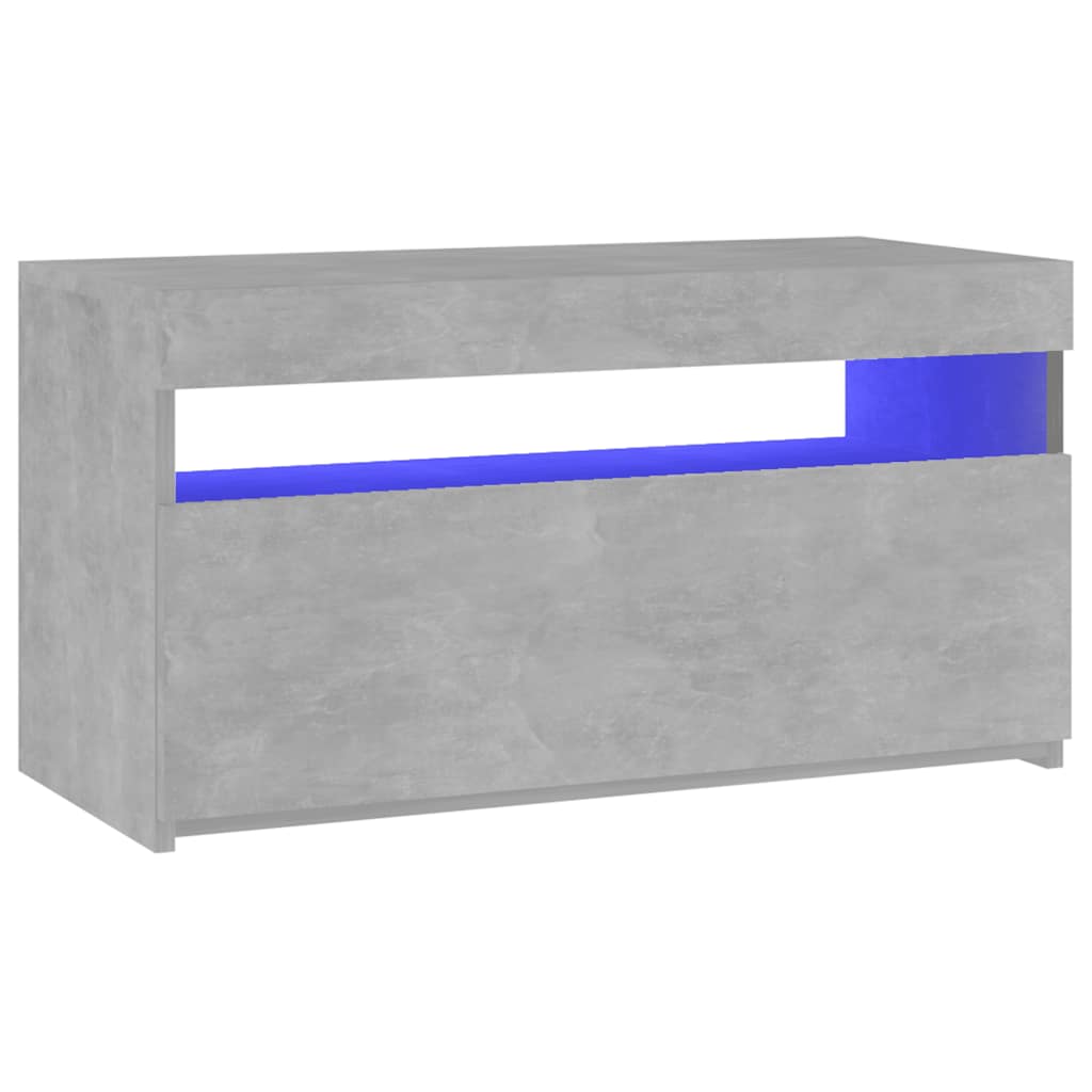 Mobile Porta TV con Luci LED Grigio Cemento 75x35x40 cm 804399