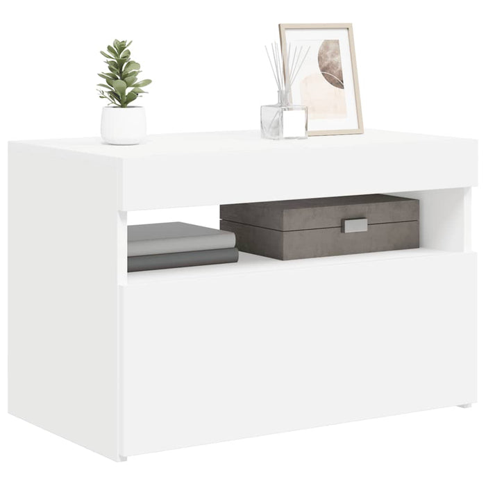 Mobile Porta TV con Luci LED Bianco 60x35x40 cm