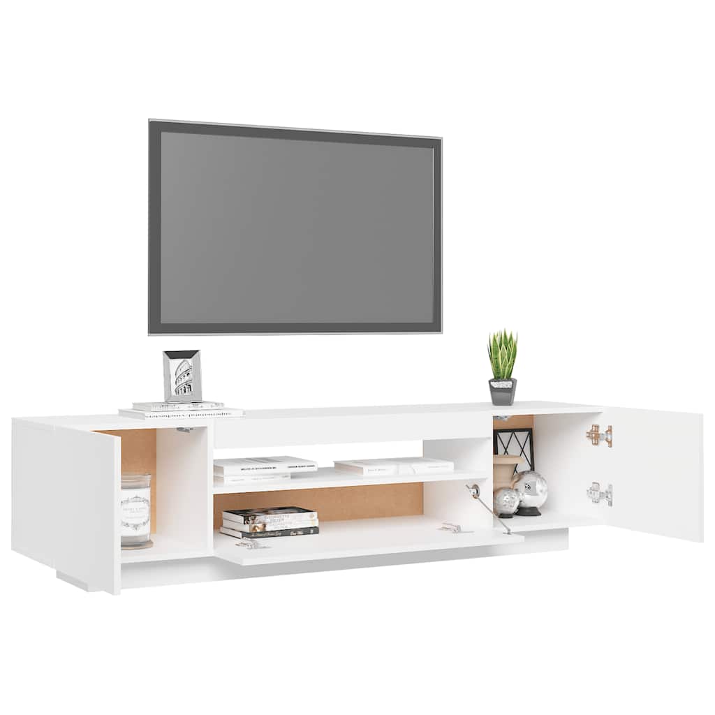 Mobile Porta TV con Luci LED-Credenza TV Bianco 160x35x40 cm