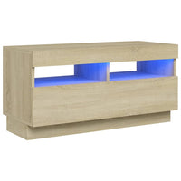 Mobile Porta TV con Luci LED Rovere Sonoma 80x35x40 cm 804448