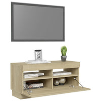 Mobile Porta TV con Luci LED Rovere Sonoma 80x35x40 cm 804448