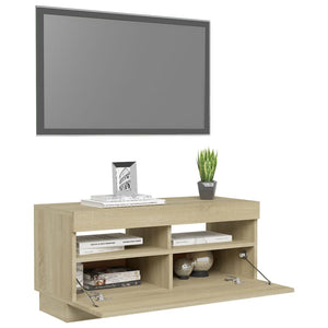 Mobile Porta TV con Luci LED Rovere Sonoma 80x35x40 cm 804448