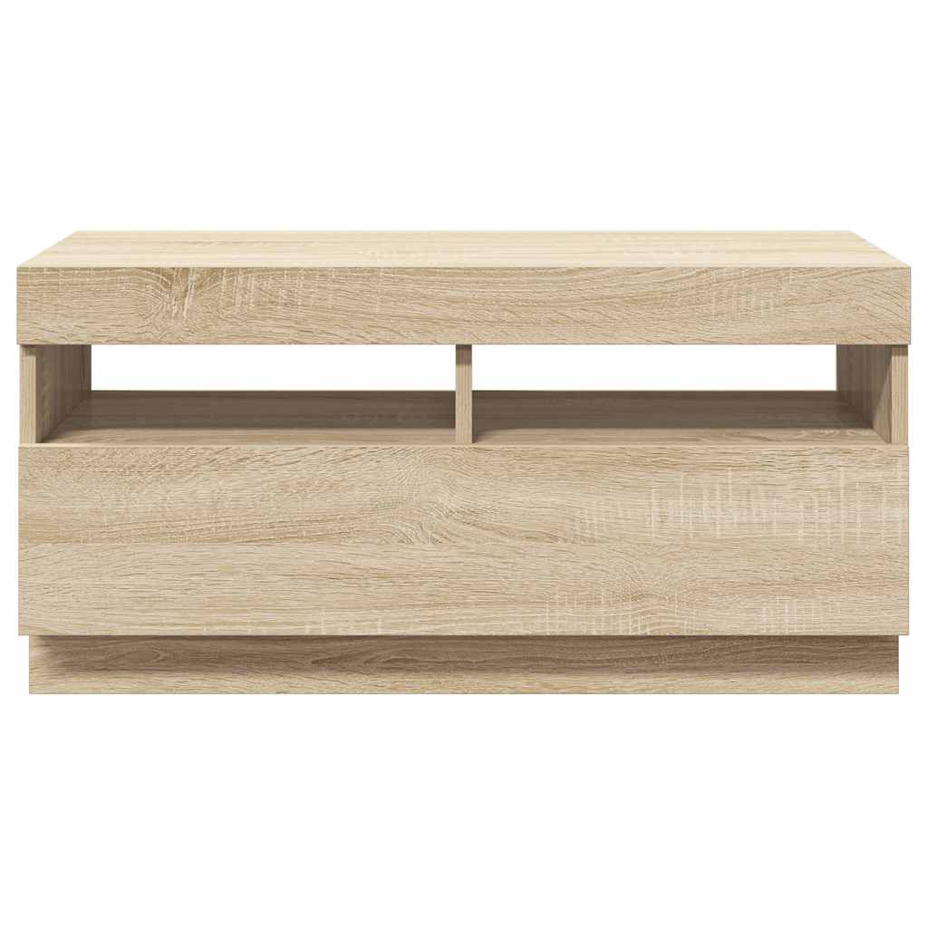 Mobile Porta TV con Luci LED Rovere Sonoma 80x35x40 cm 804448