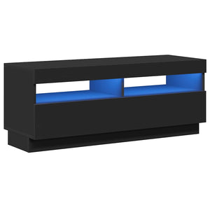 Mobile Porta TV con Luci LED-Credenza TV Nero 100x35x40 cm