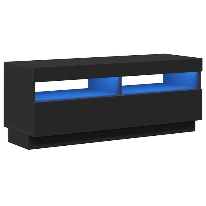 Mobile Porta TV con Luci LED-Credenza TV Nero 100x35x40 cm