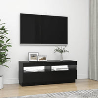 Mobile Porta TV con Luci LED-Credenza TV Nero 100x35x40 cm
