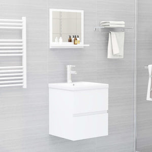 Specchio da Bagno-Specchio per il bagno  Bianco 40x10,5x37 cm in Legno Multistrato