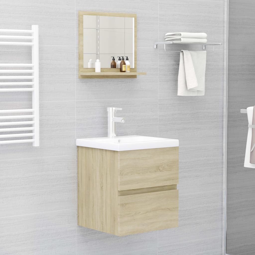 Specchio da bagno-Specchio decorativo Rovere Sonoma 40x10,5x37 cm Legno Multistrato