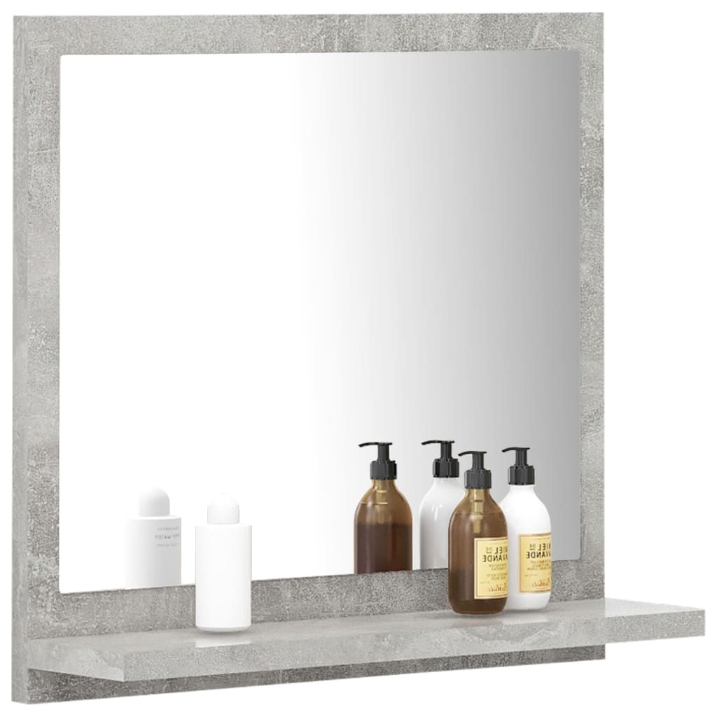 Specchio da Bagno Grigio Cemento 40x10,5x37cm Legno Multistrato 804557