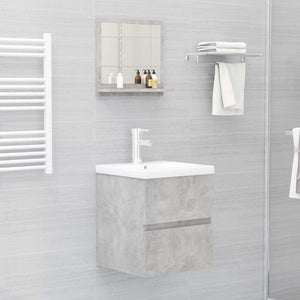 Specchio da Bagno Grigio Cemento 40x10,5x37cm Legno Multistrato 804557