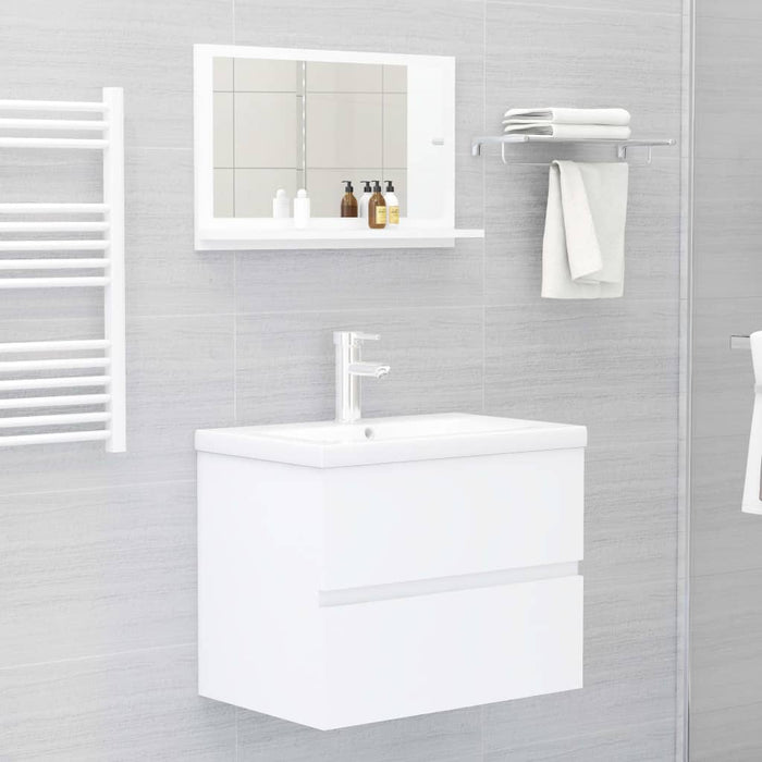 Specchio da Bagno Bianco 60x10,5x37 cm in Legno Multistrato 804562