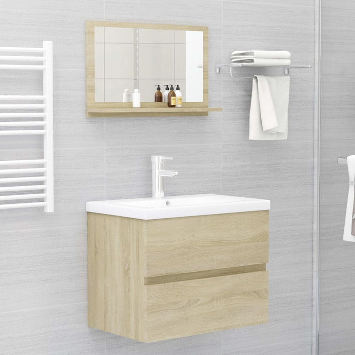 Specchio da Bagno Rovere Sonoma 60x10,5x37 cm Legno Multistrato 804565