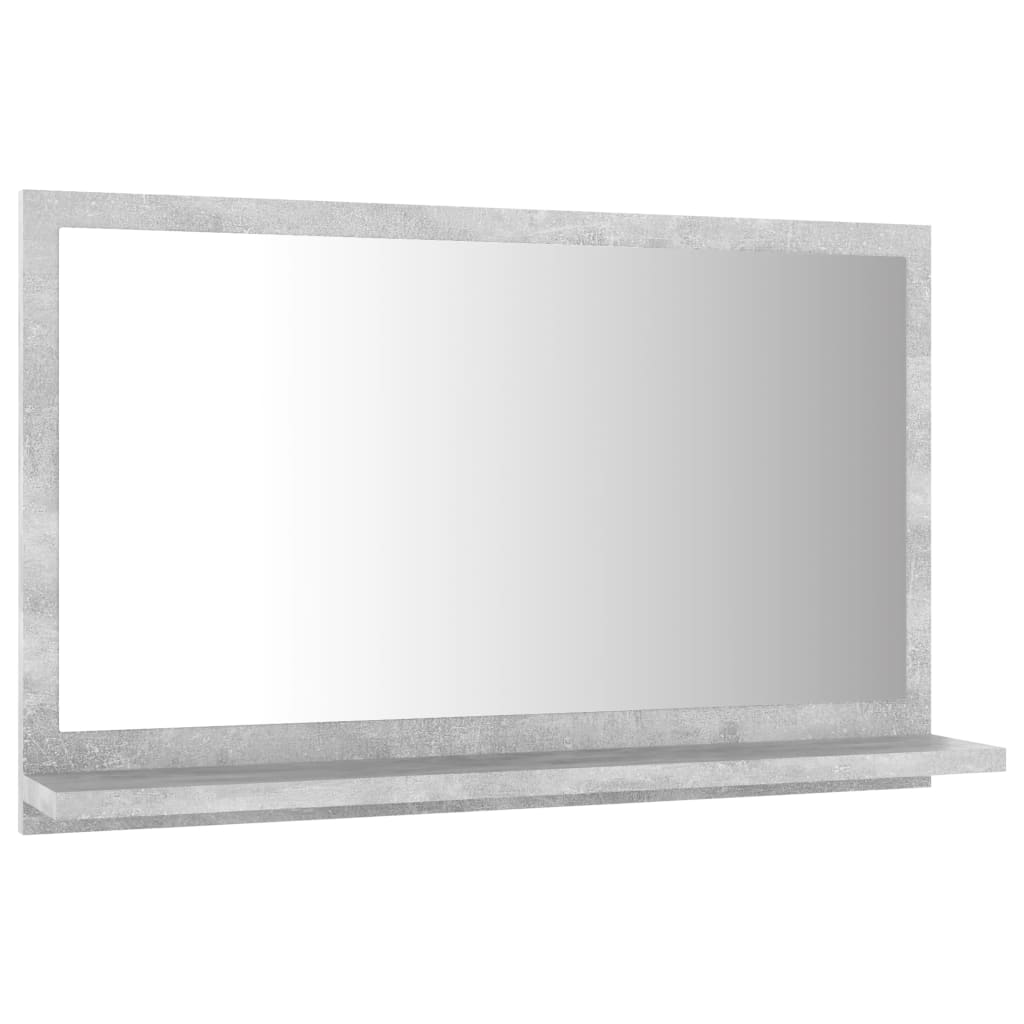 Specchio da bagno-Specchio decorativo Grigio Cemento 60x10,5x37cm Legno Multistrato