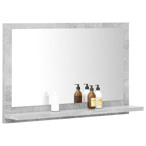 Specchio da Bagno Grigio Cemento 60x10,5x37cm Legno Multistrato 804566
