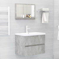 Specchio da bagno-Specchio decorativo Grigio Cemento 60x10,5x37cm Legno Multistrato
