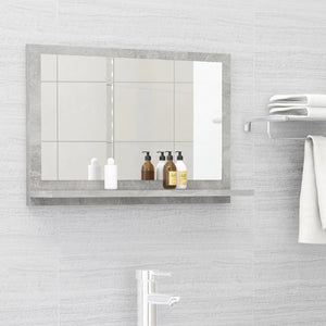Specchio da Bagno Grigio Cemento 60x10,5x37cm Legno Multistratocod mxl 79453